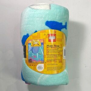LEGO Plush Throw with Blue and White Design